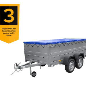 Tandemachser Anhänger GARDEN TRAILER 264/2 KIPP 264×125 | 750 kg | Bordwandaufsatz & Flachplane | UNITRAILER