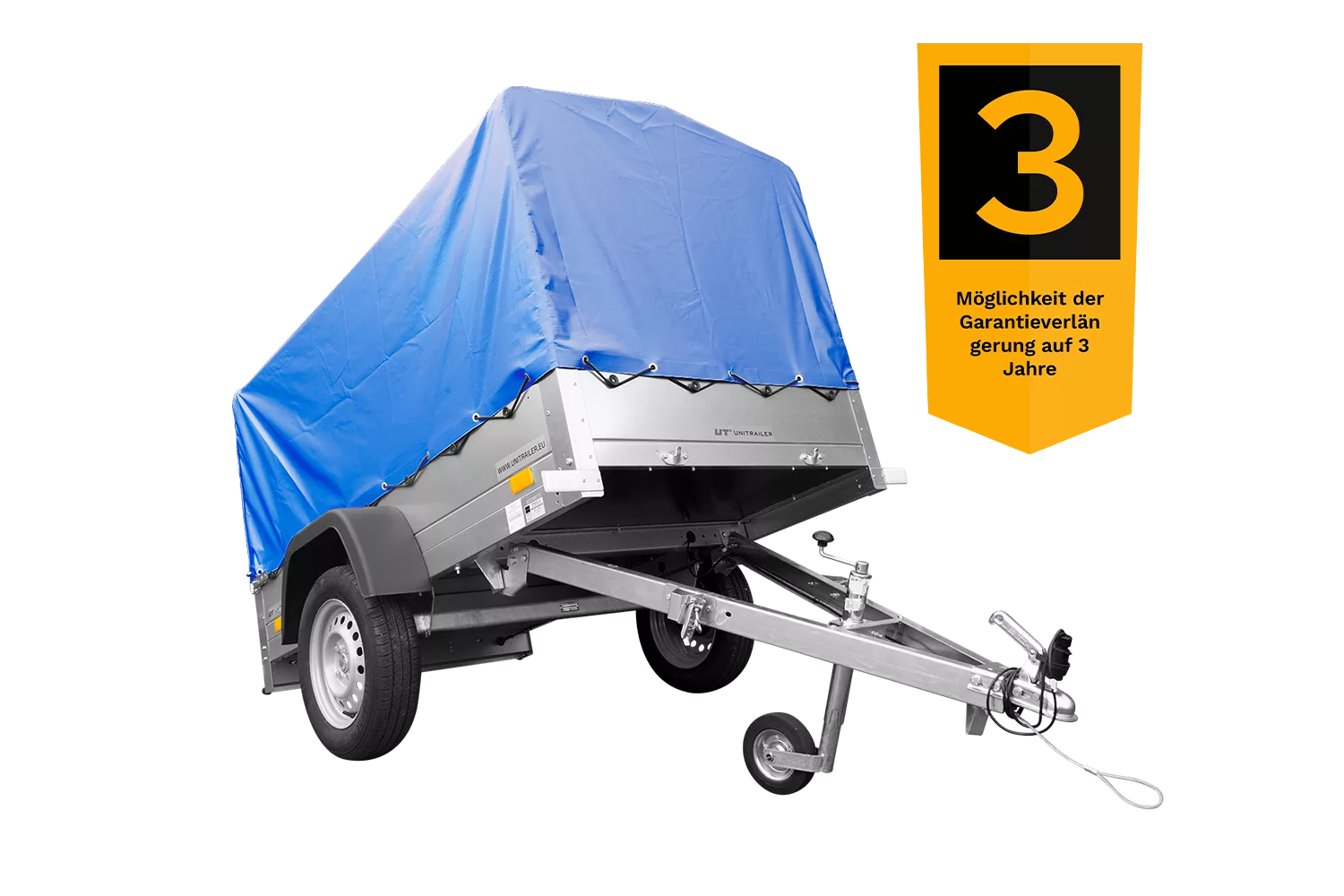 Pkw Anhänger mit Plane GARDEN TRAILER 201 KIPP 200×125 cm | 750 kg | kippbar | Hochplane | UNITRAILER