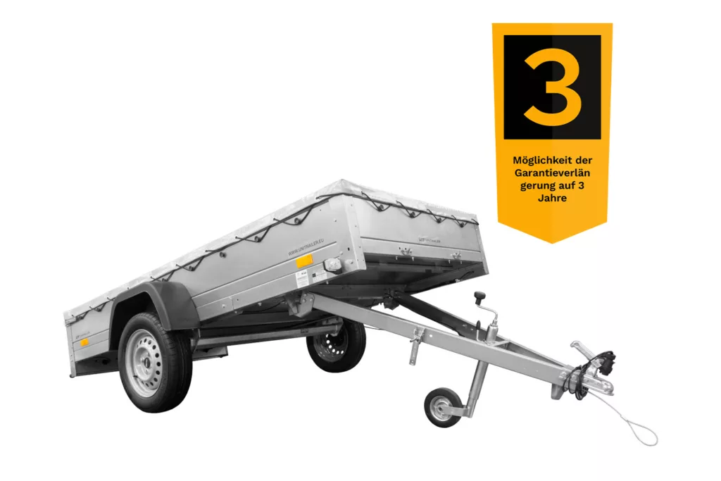Pkw Anhänger mit Flachplane GARDEN TRAILER 264 KIPP | 264×125 cm | 750 kg | kippbar | UNITRAILER