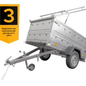 Pkw Anhänger mit Alu-Deckel GARDEN TRAILER 200 KIPP | 200×106 cm | 750 kg | kippbar | UNITRAILER