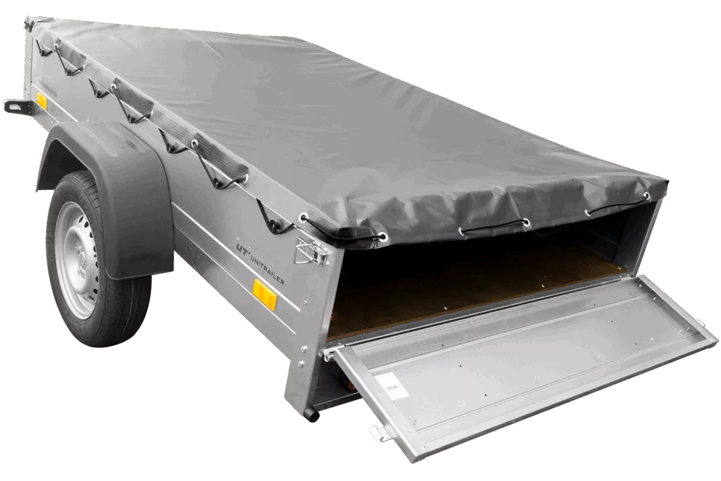 Pkw Anhänger kippbar Garden Trailer 201 KIPP 200×125 cm mit Flachplane & Stützrad | 750 kg | UNITRAILER