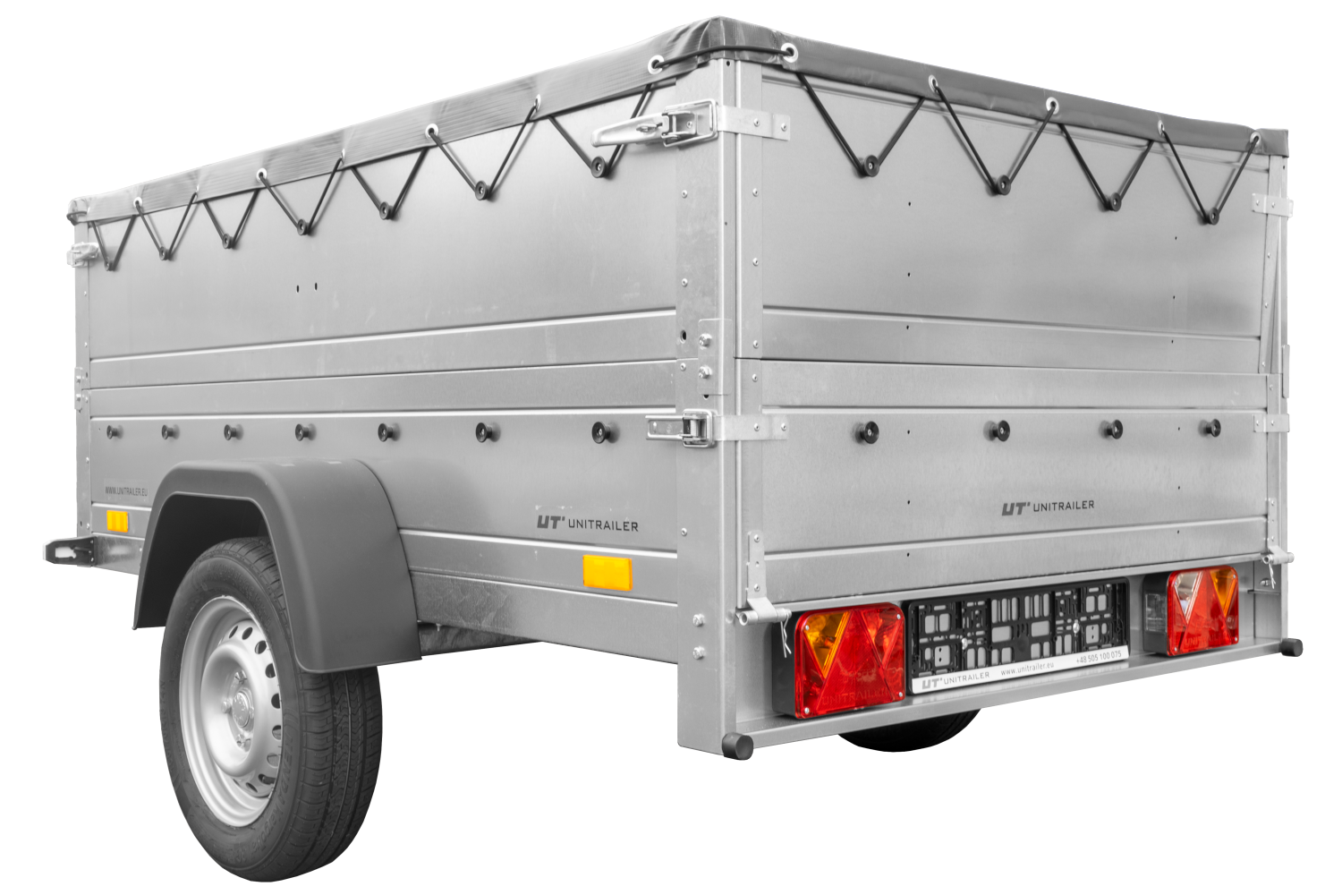 Kippbarer Pkw Anhänger GARDEN TRAILER 201 KIPP mit Bordwandaufsatz, Stützrad & Flachplane | 750 kg | UNITRAILER - Imagen 2