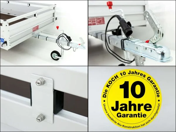Koch PKW-Anhänger Typ U7 150×300 cm | 750 kg | Flachplane Profi blau | Alu-Tieflader - Imagen 4