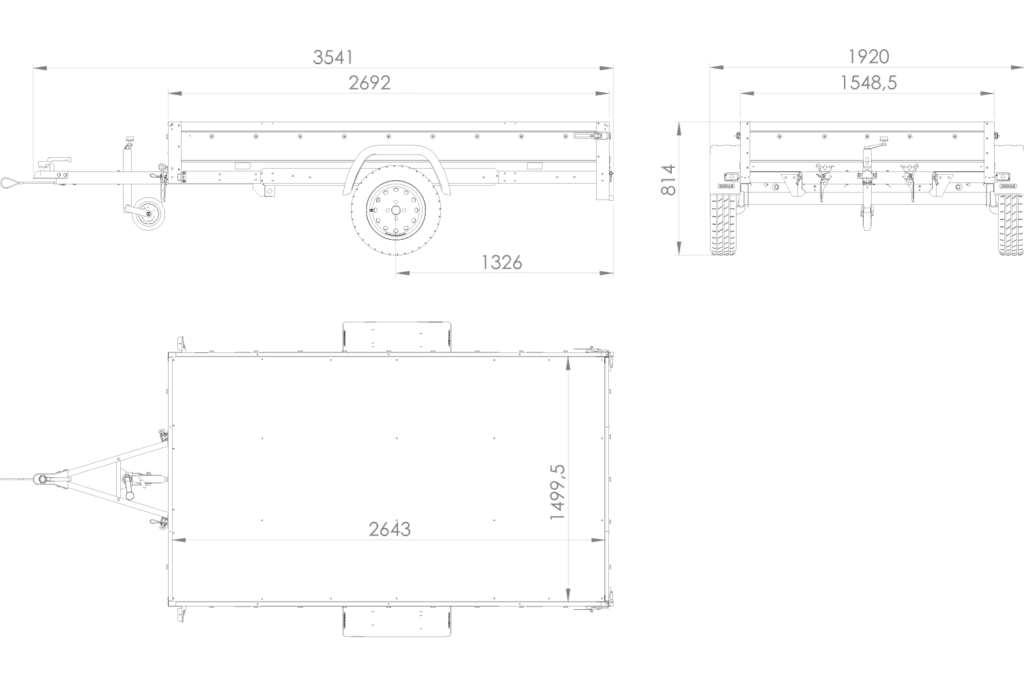 UNITRAILER Garden Trailer 265 KIPP – 750 kg kippbarer Einachsanhänger | 264×150 cm - Imagen 7