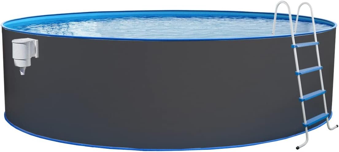 Piscina de Pared de Acero, 350 x 120 cm, Color Antracita - Imagen 6