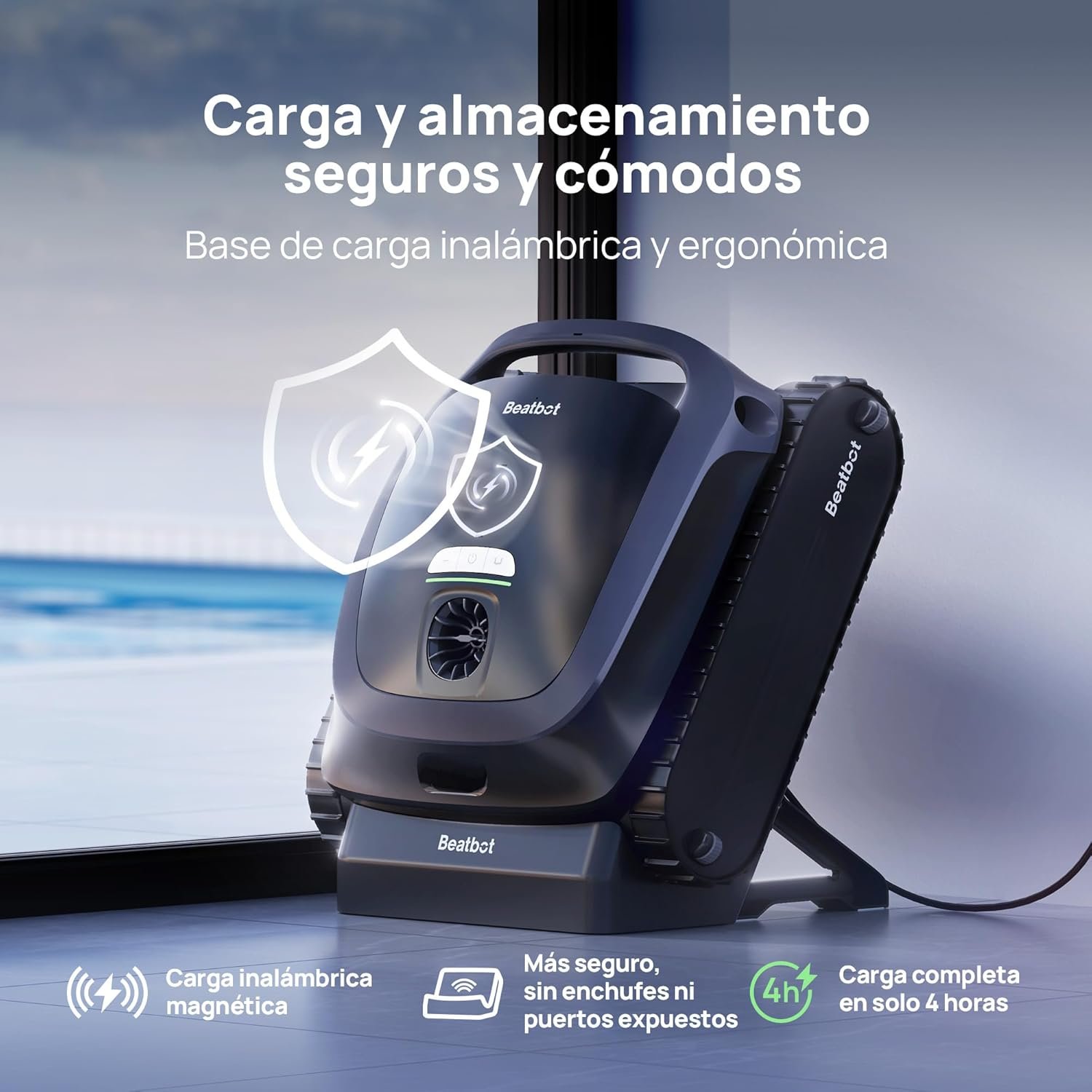 Robot Pool Vacuum Cleaner limpiafondos inalámbrico, Posicionamiento Inteligente - Imagen 4