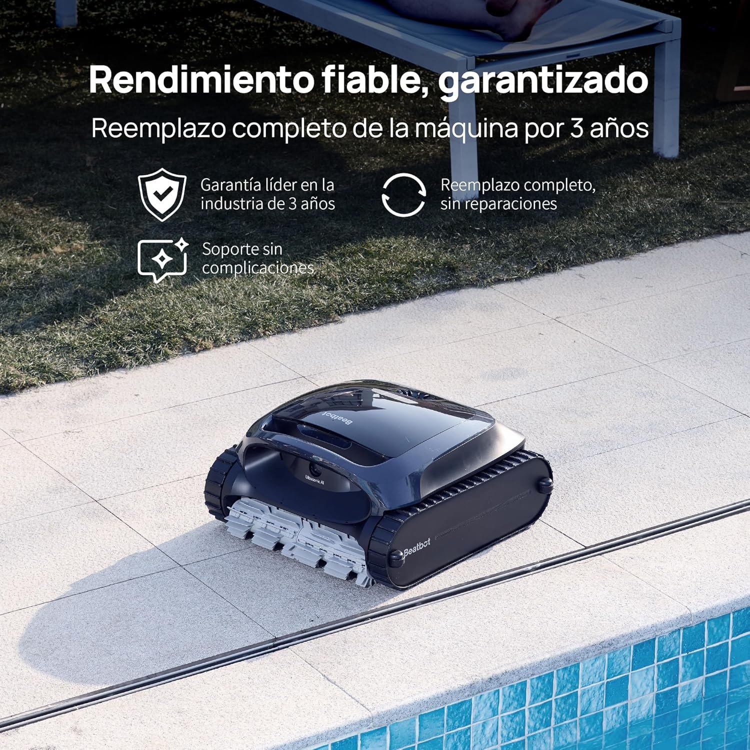 Robot Pool Vacuum Cleaner limpiafondos inalámbrico, Posicionamiento Inteligente - Imagen 3
