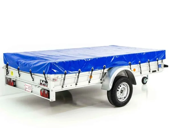 Koch PKW-Anhänger Typ U7 150×300 cm | 750 kg | Flachplane Profi blau | Alu-Tieflader - Imagen 13
