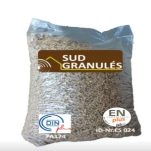 Pellets Sud’ Granulés Occitanie – DIN PLUS & ENplus A1 | 70 Sacos · 1,05 Toneladas | Madera 100% Natural