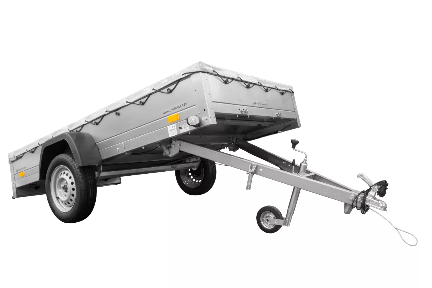 Pkw Anhänger mit Flachplane GARDEN TRAILER 264 KIPP | 264×125 cm | 750 kg | kippbar | UNITRAILER - Imagen 7
