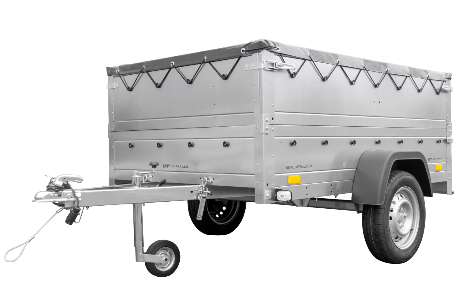 Kippbarer Pkw Anhänger GARDEN TRAILER 201 KIPP mit Bordwandaufsatz, Stützrad & Flachplane | 750 kg | UNITRAILER - Imagen 6