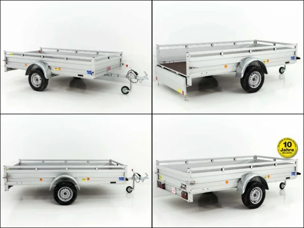 Koch PKW-Anhänger Typ U7 150×300 cm | 750 kg | Flachplane Profi blau | Alu-Tieflader - Imagen 8