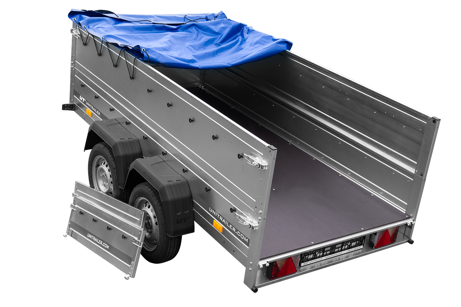 Tandemachser Anhänger GARDEN TRAILER 264/2 KIPP 264×125 | 750 kg | Bordwandaufsatz & Flachplane | UNITRAILER - Imagen 4