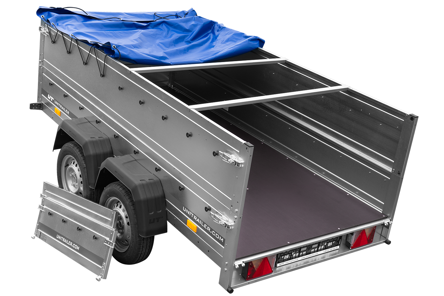 Tandemachser Anhänger GARDEN TRAILER 264/2 KIPP 264×125 | 750 kg | Bordwandaufsatz & Flachplane | UNITRAILER - Imagen 3