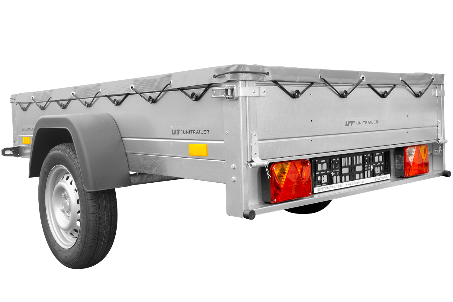 Pkw Anhänger kippbar Garden Trailer 201 KIPP 200×125 cm mit Flachplane & Stützrad | 750 kg | UNITRAILER - Imagen 3