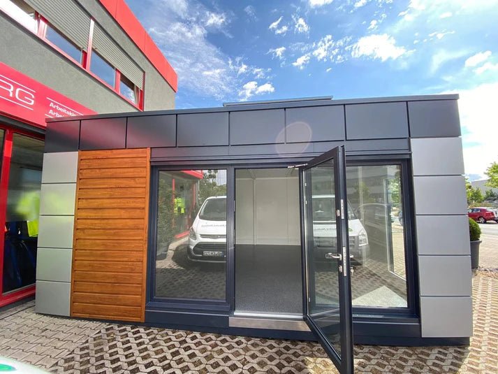 Contenedor de oficina tipo London 6,00 x 4,70 m