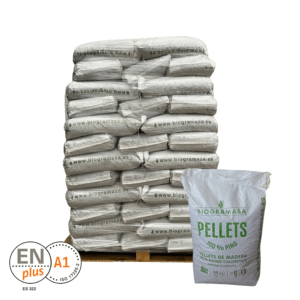 Pellets Biogramasa ENplus A1 – Palet Completo (72 Sacos · 1.080 kg) | Pellets Naturales de Alta Calidad