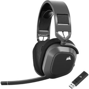 Corsair HS80 Max Wireless RGB – Auriculares Gaming Dolby Atmos 24bit/96kHz para PC y PS5