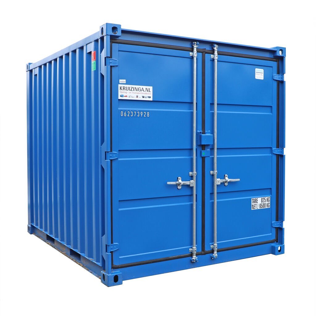 Gebrauchter 10 Fuß Materialcontainer mit Stahlboden – Staplergeeignet – Blau