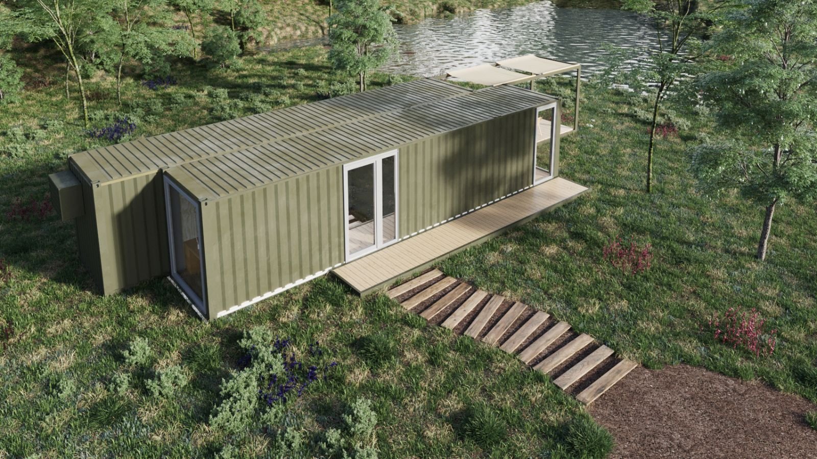 Schlüsselfertiges Containerhaus 60 m² – Ganzjährig bewohnbar, 2 Schlafzimmer, Design-Wohncontainer