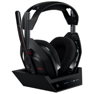 Logitech G Astro A50 LightSpeed Wireless – Auriculares Gaming 24 bits con PlaySync, Base de Carga y Dolby Atmos