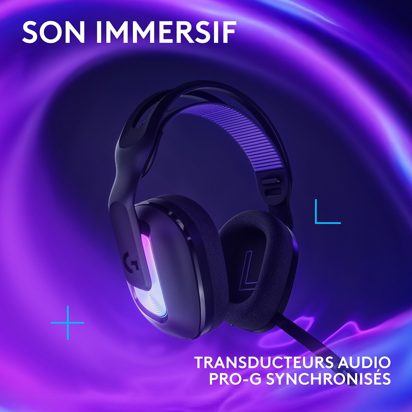 Auriculares Gaming Logitech G G522 Lightspeed RGB Inalámbricos con Bluetooth y 40 mm - Imagen 4