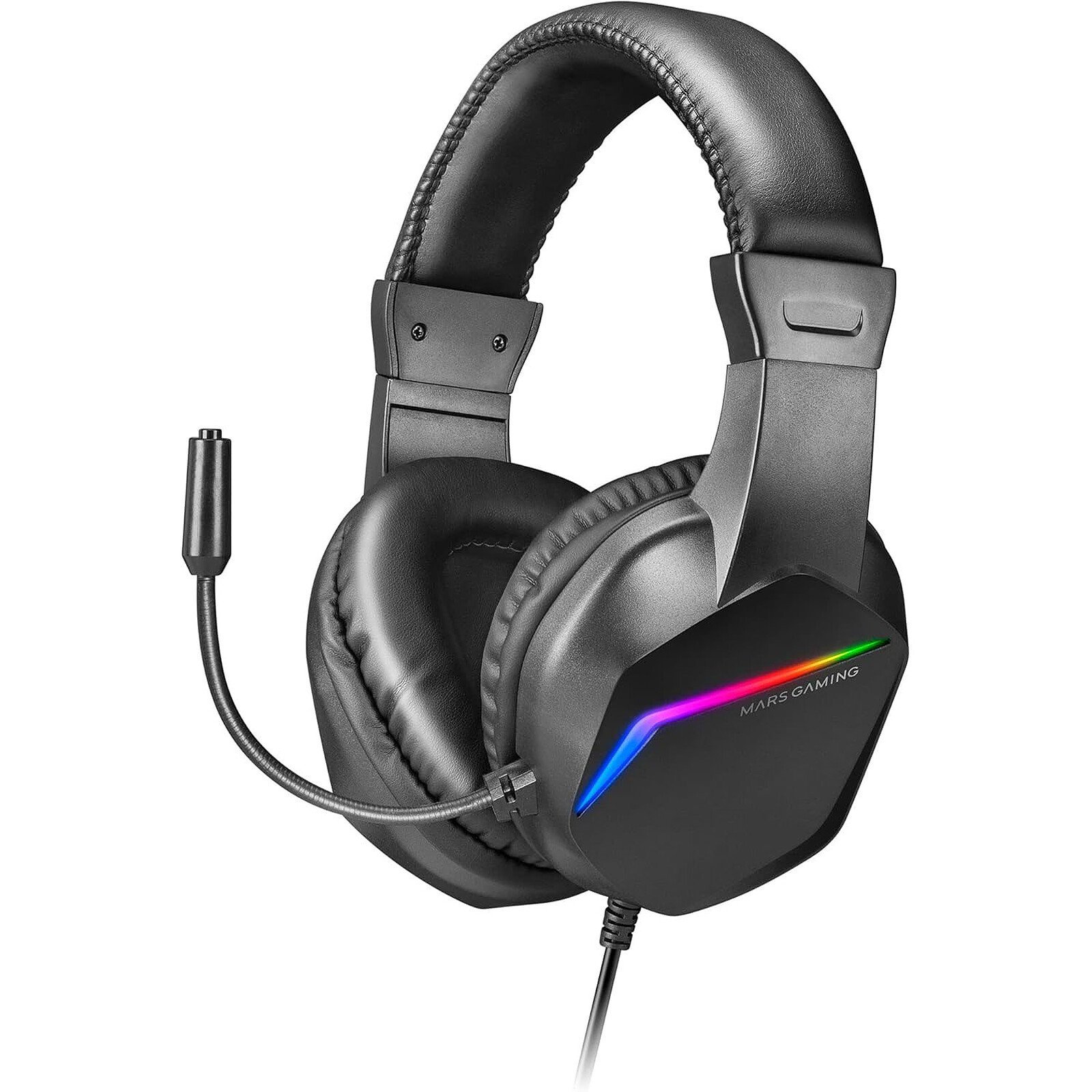 Auriculares Gaming Mars Gaming MH122 FRGB con Sonido Spatial, Micrófono con Cancelación de Ruido y 50mm