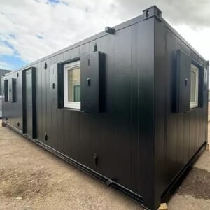 Modulare Stahlkabine 32x10 Fuß – Bürocontainer mit Panoramafenstern & Sicherheitsstruktur